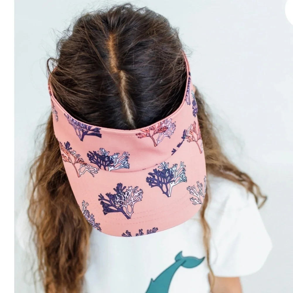 Charming Coral Kids Floral Visor